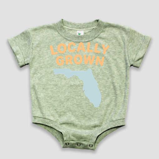 Locally Grown Baby Short Sleeved Bubble Romper- Polyester Cotton Blend