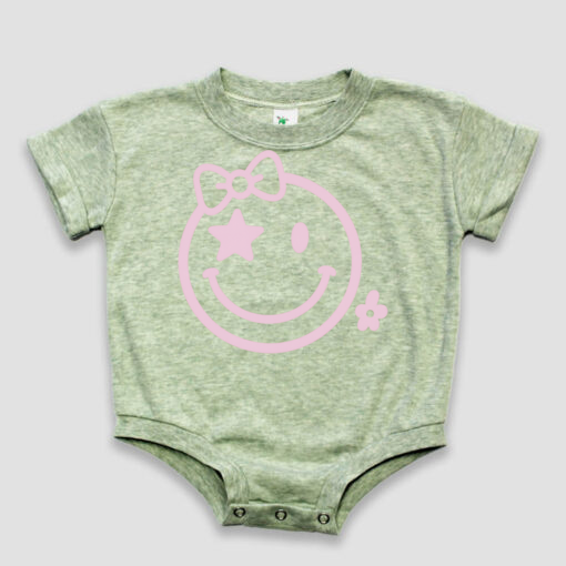 Sweet Smile Short Sleeved Bubble Romper- Polyester Cotton Blend