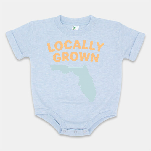 Locally Grown Baby Short Sleeved Bubble Romper- Polyester Cotton Blend