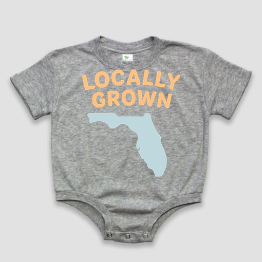 Locally Grown Baby Short Sleeved Bubble Romper- Polyester Cotton Blend