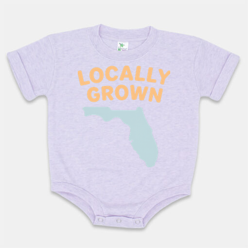 Locally Grown Baby Short Sleeved Bubble Romper- Polyester Cotton Blend