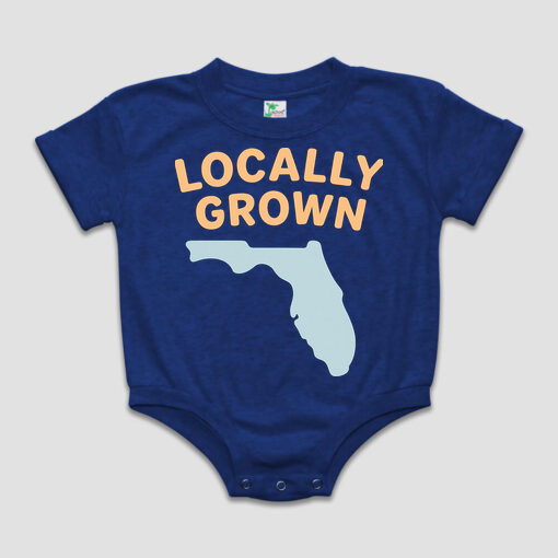 Locally Grown Baby Short Sleeved Bubble Romper- Polyester Cotton Blend