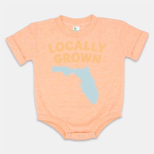 Locally Grown Baby Short Sleeved Bubble Romper- Polyester Cotton Blend