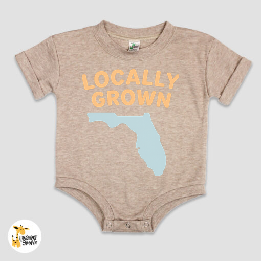 Locally Grown Baby Short Sleeved Bubble Romper- Polyester Cotton Blend